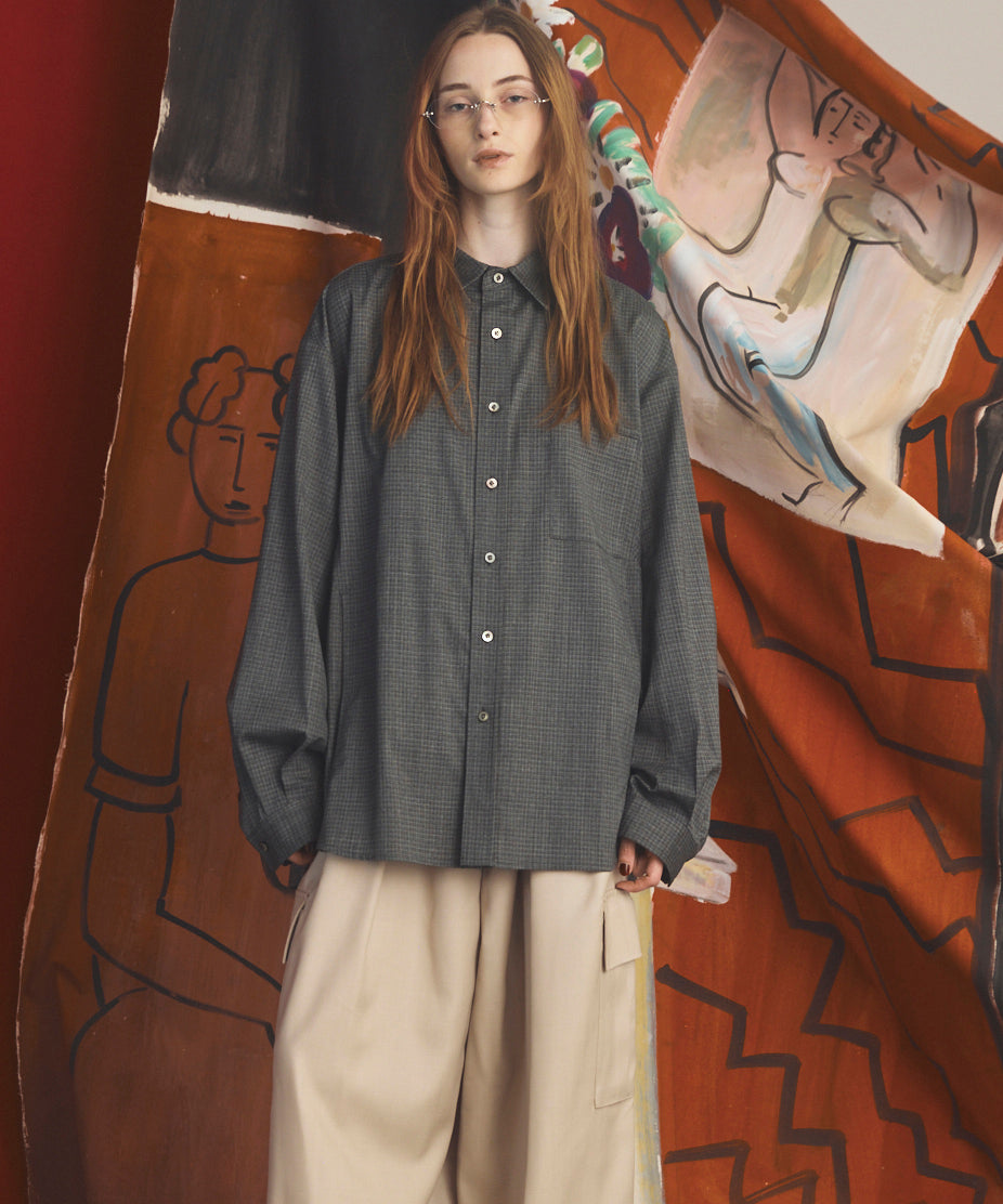 【26AW PRE-ORDER】Raglan Yoke Switching Prime-Over Long Sleeve Shirt
