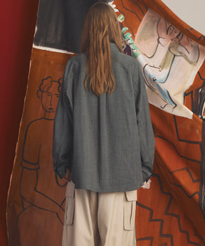 【26AW PRE-ORDER】Raglan Yoke Switching Prime-Over Long Sleeve Shirt