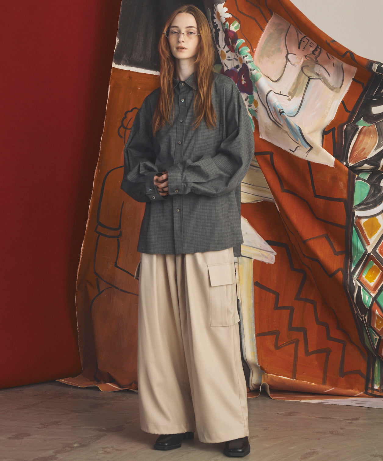 【26AW PRE-ORDER】Raglan Yoke Switching Prime-Over Long Sleeve Shirt