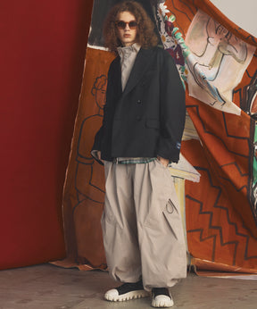 [26AW PRE-ORDER] Three-Layer Asymmetrical Front Zip Prime-Over Stand Collar Blouson