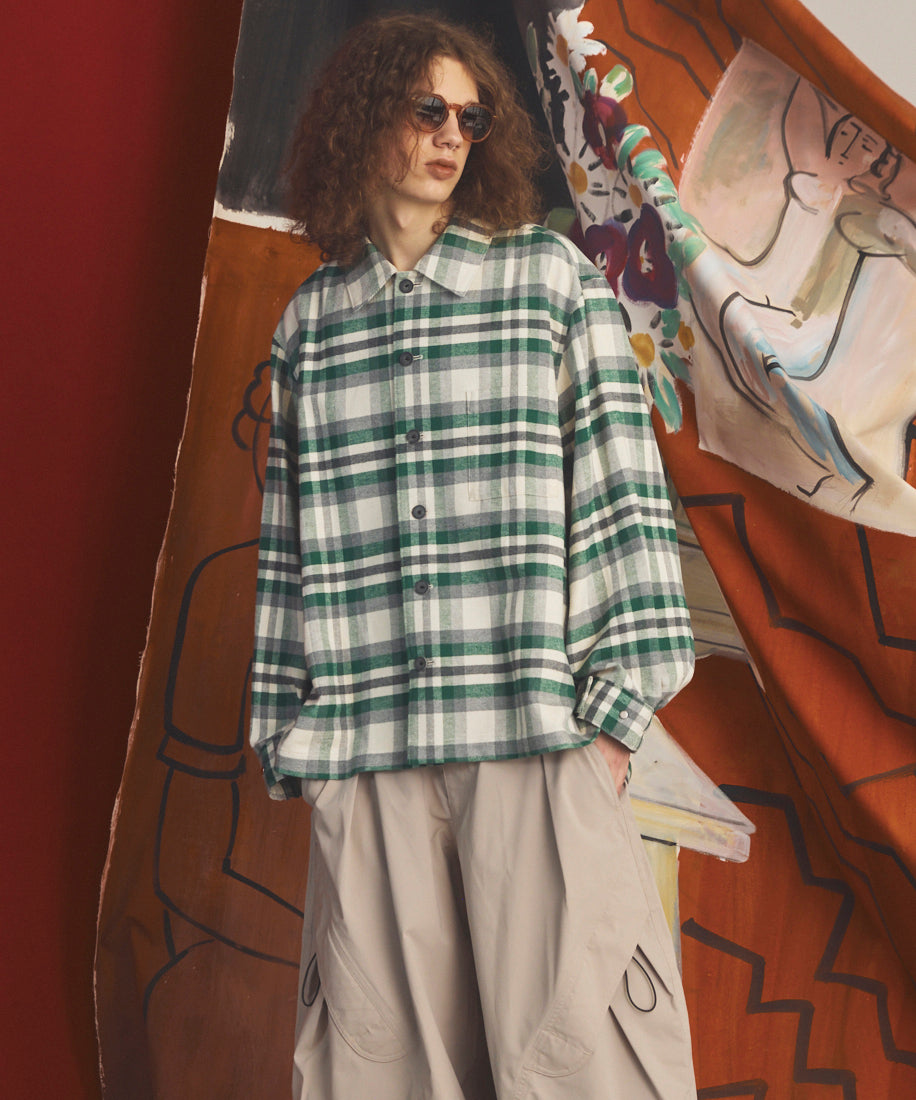 [26AW PRE-ORDER] [Italian dead stock fabric] Prime over regular collar shirt coat