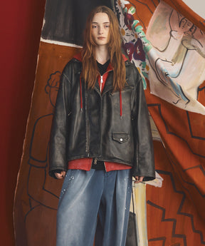 【26AW PRE-ORDER】Sheep Leather Prime-Over Double Rider Jacket