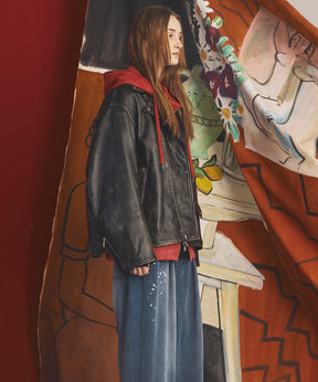 【26AW PRE-ORDER】Sheep Leather Prime-Over Double Rider Jacket