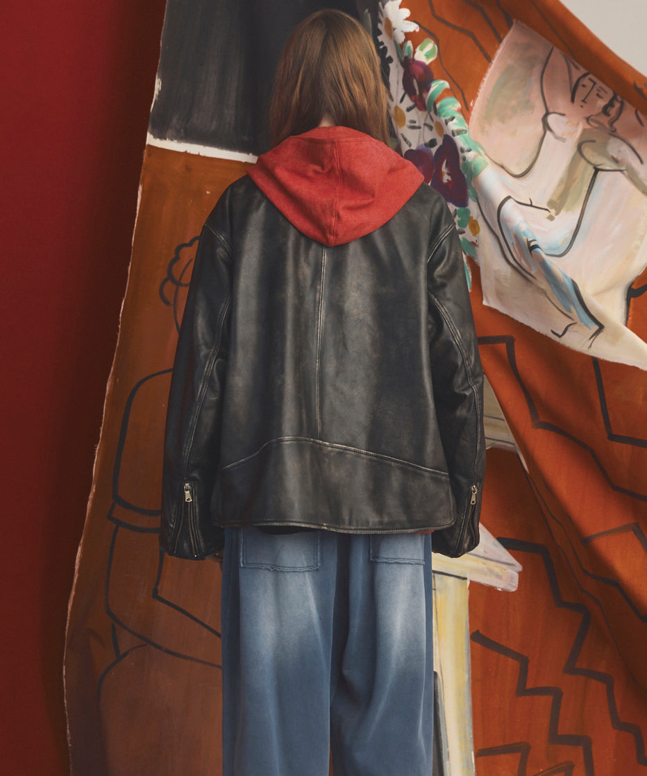 【26AW PRE-ORDER】Sheep Leather Prime-Over Double Rider Jacket