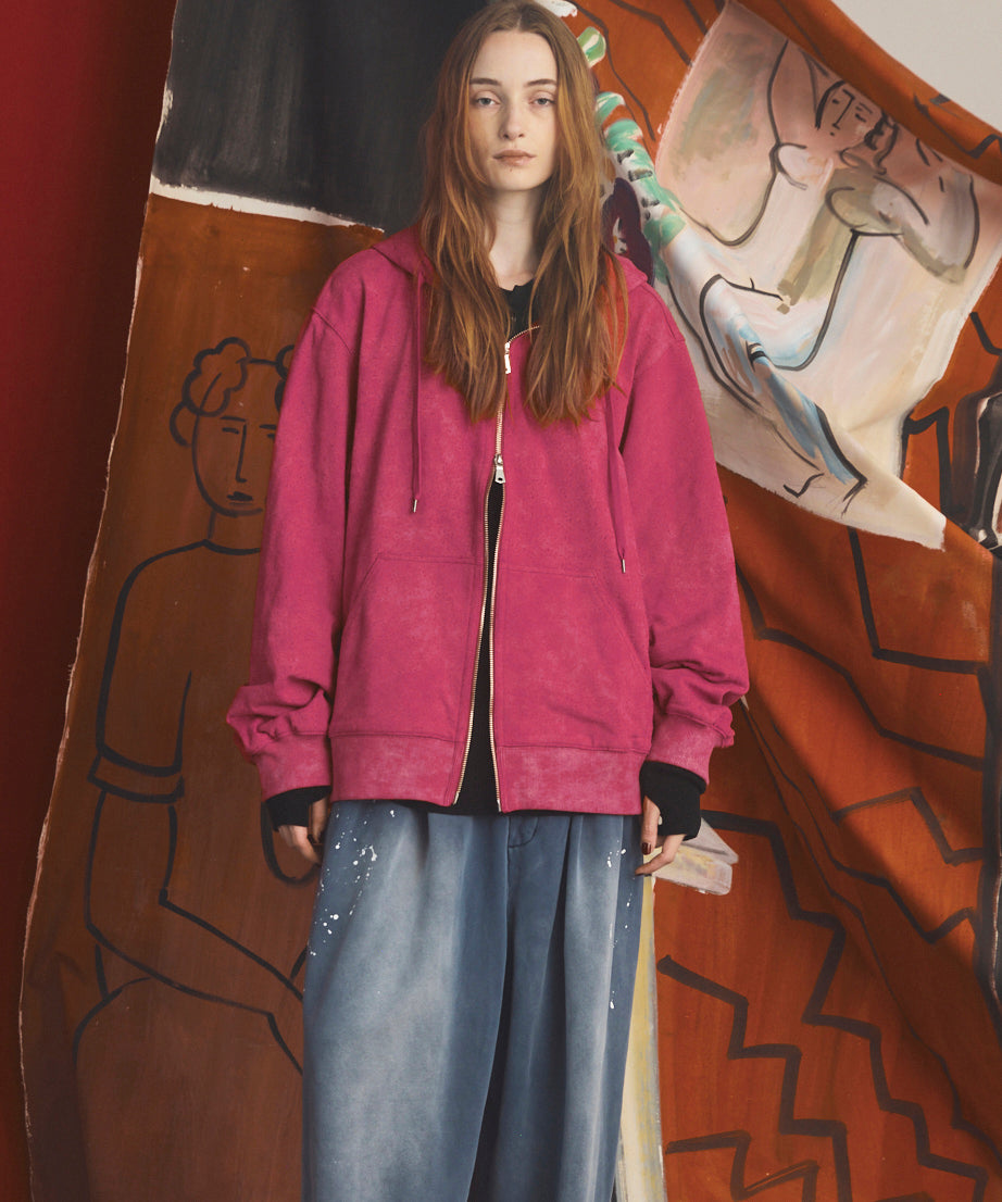 【26AW PRE-ORDER】Distressed Effect Prime-Over ZIP Hoodie