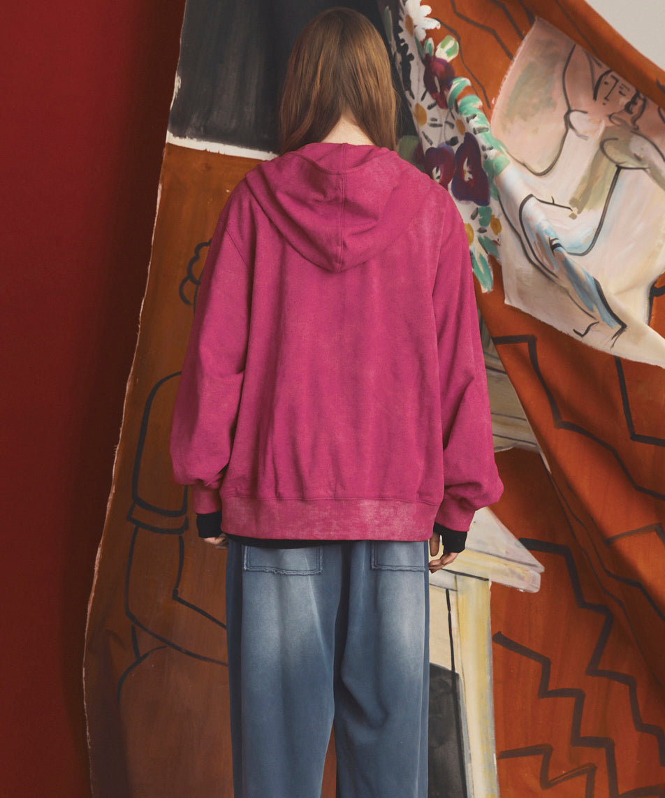 【26AW PRE-ORDER】Distressed Effect Prime-Over ZIP Hoodie