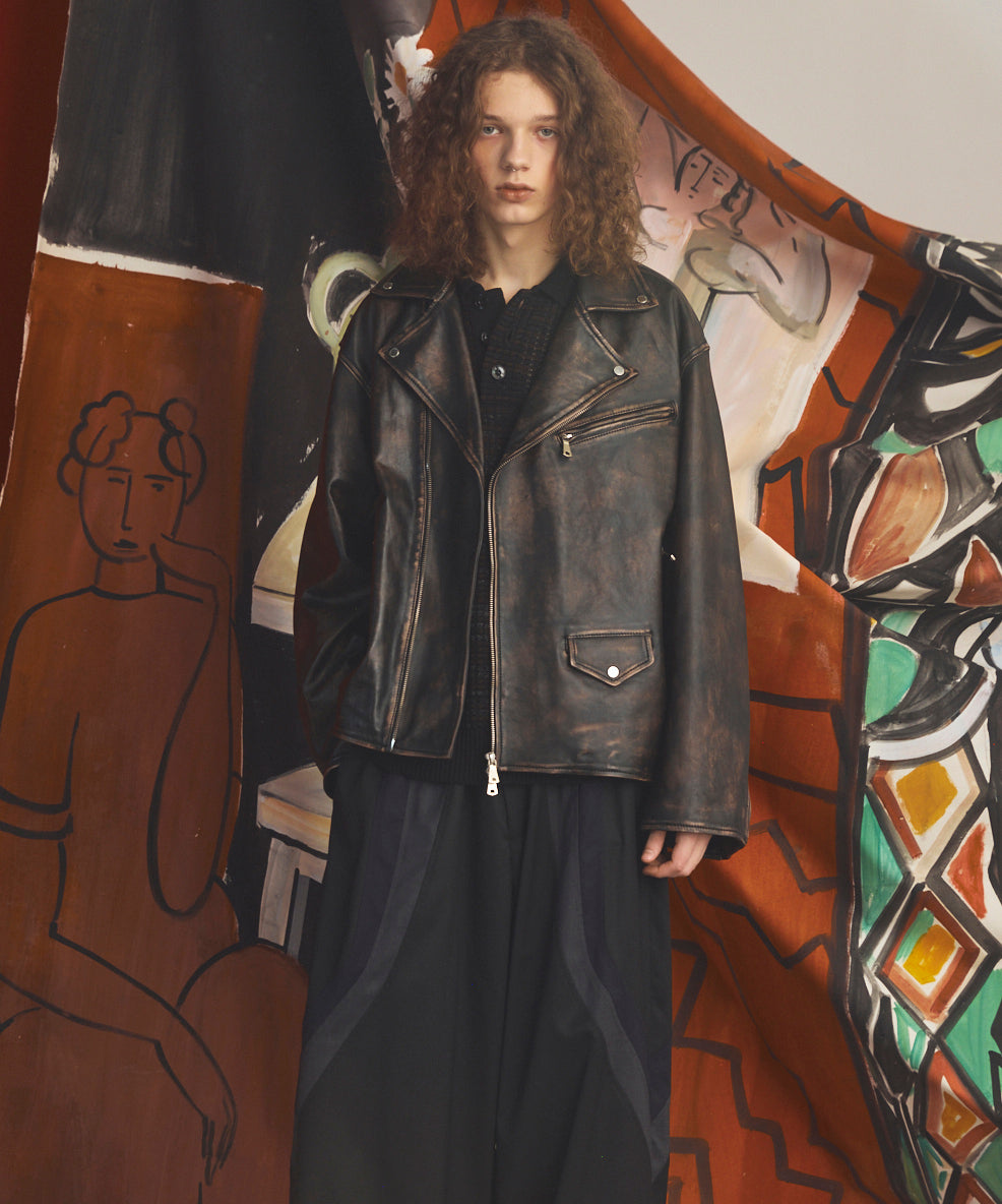 【26AW PRE-ORDER】Sheep Leather Prime-Over Double Rider Jacket