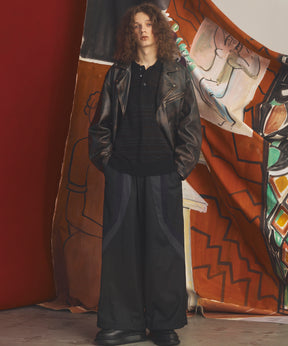 【26AW PRE-ORDER】KASURI ONI Waffle Prime-Over Knit Polo Shirt