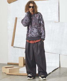 4 Colors Chambray Washable Wool Prime-Wide Cargo Pants