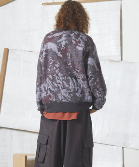 【26AW PRE-ORDER】Abstract Pattern Prime-Over V-neck Knit Tops