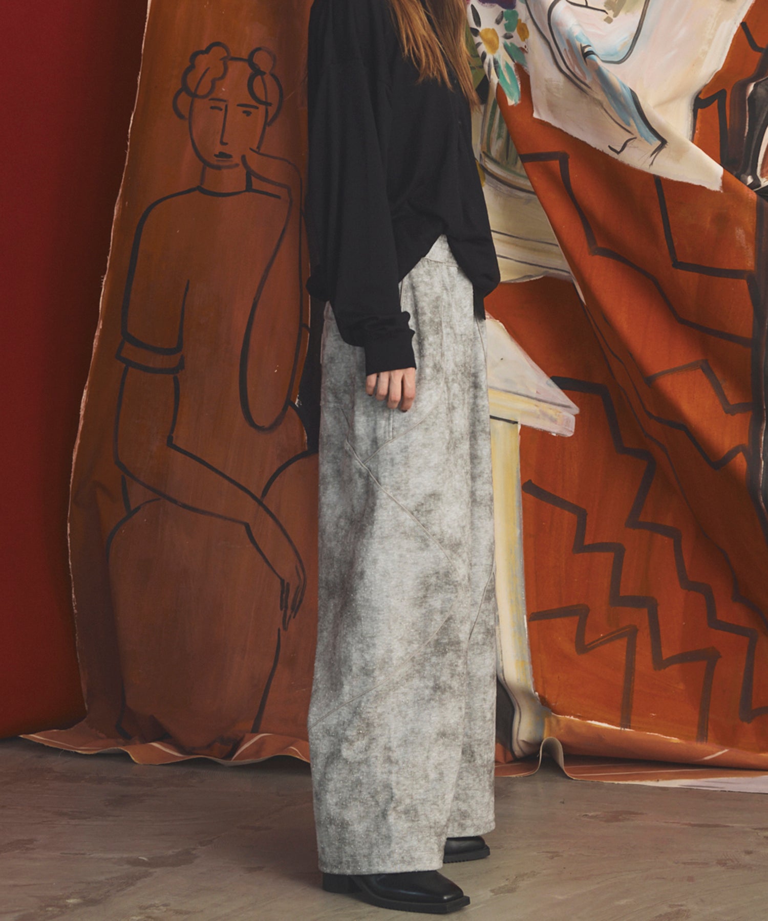 【26AW PRE-ORDER】Distressed Effect  Prime-Wide Sweatpants