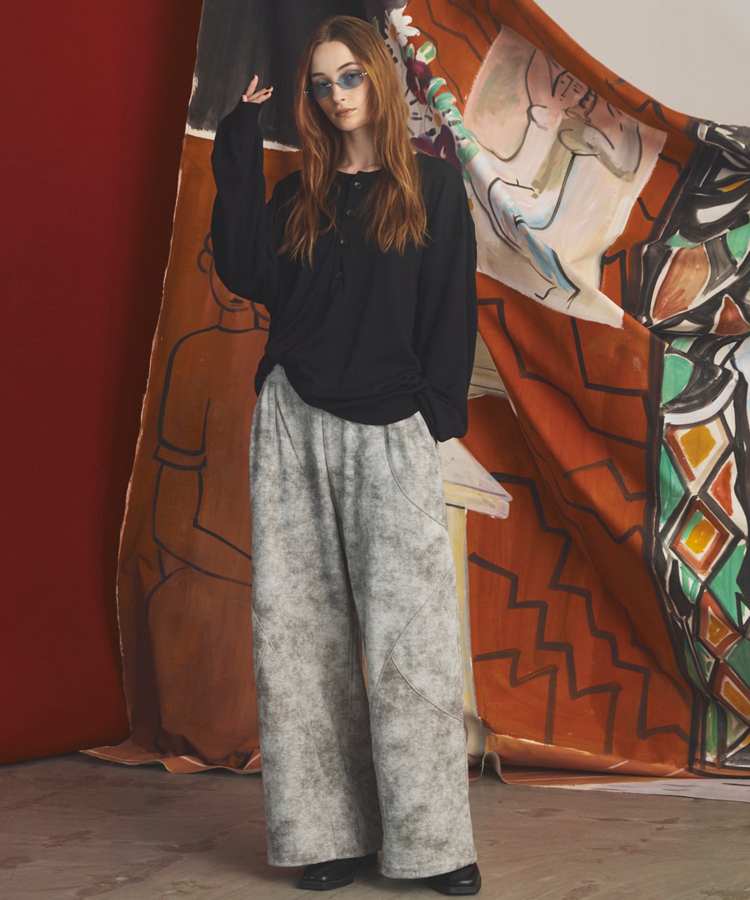 【26AW PRE-ORDER】Distressed Effect  Prime-Wide Sweatpants
