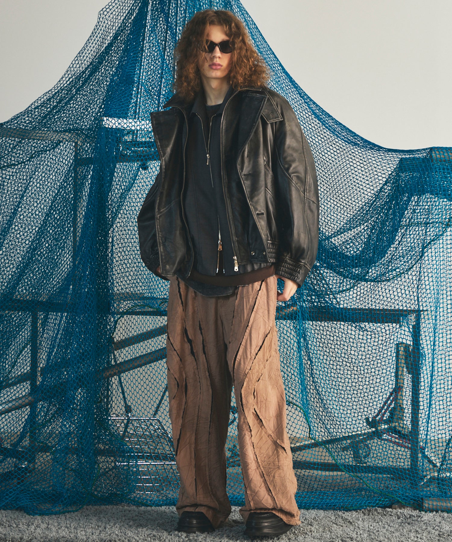 Different Materials Layering Prime-Over Trucker Jacket