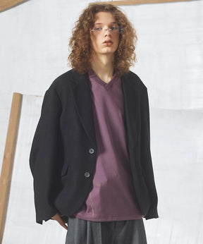 【26aw PRE-ORDER】布艺面料面料翻盖拉链单夹克