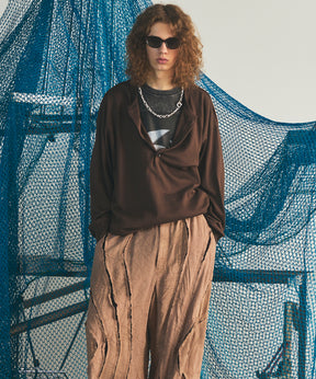Airy Striped Gabardine Prime-Over Short-sleeved Shirt