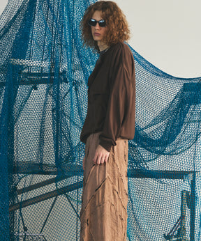 Airy Striped Gabardine Prime-Over Short-sleeved Shirt