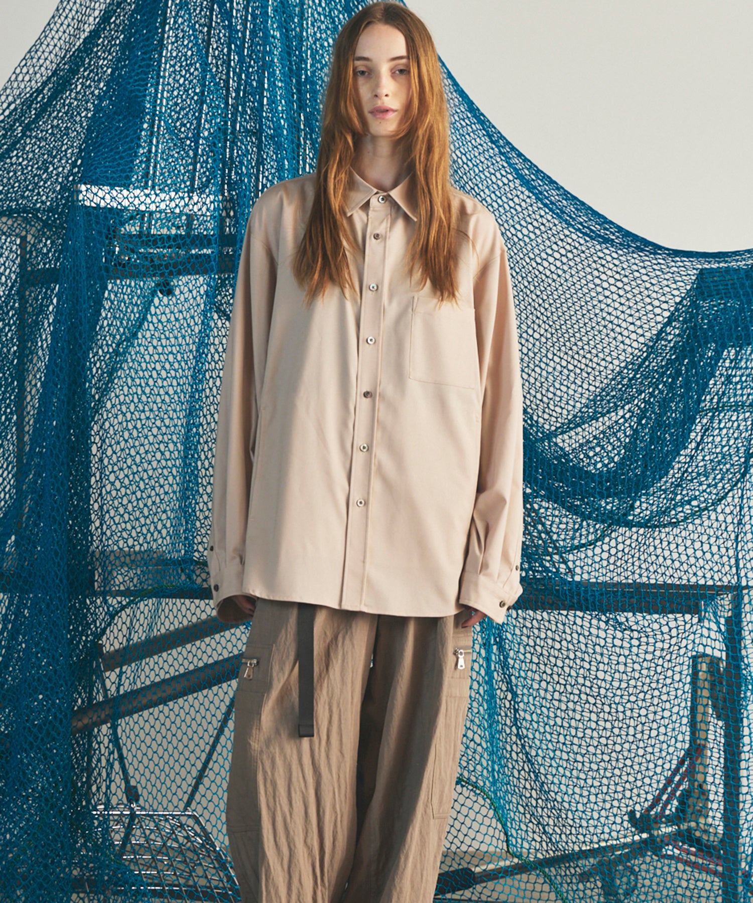【26AW PRE-ORDER】Raglan Yoke Switching Prime-Over Long Sleeve Shirt