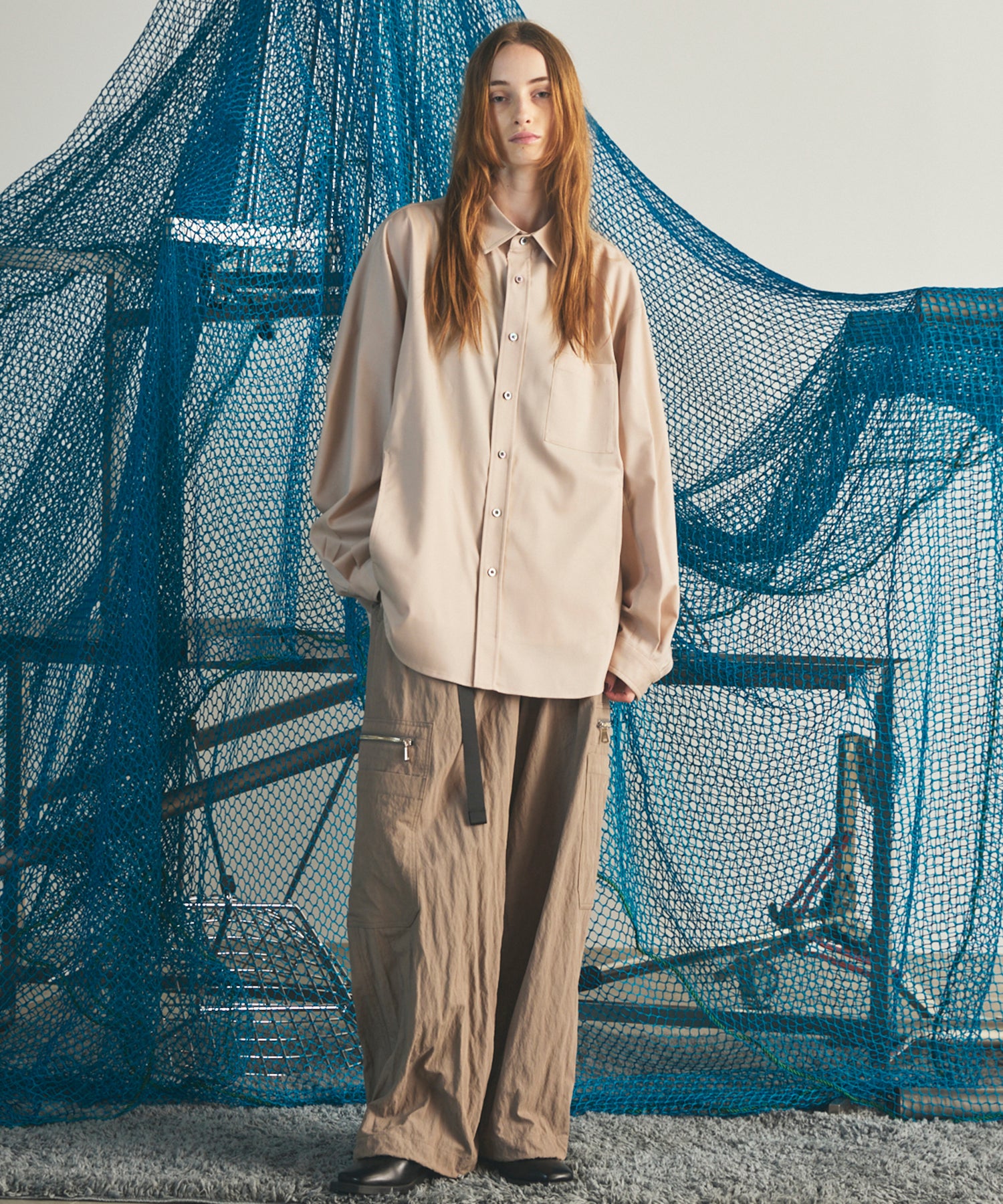 [26AW PRE-ORDER] Banana Curve Silhouette Prime-Wide Cargo Trousers