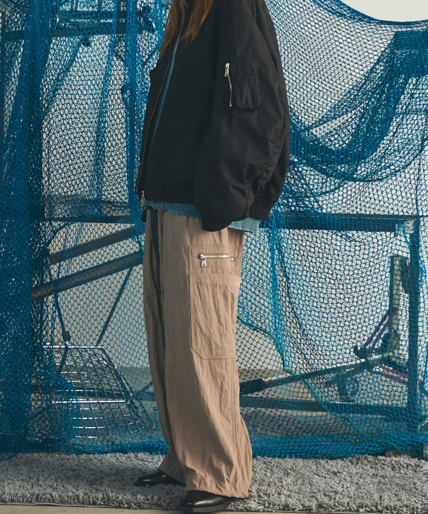 [26AW PRE-ORDER] Banana Curve Silhouette Prime-Wide Cargo Trousers