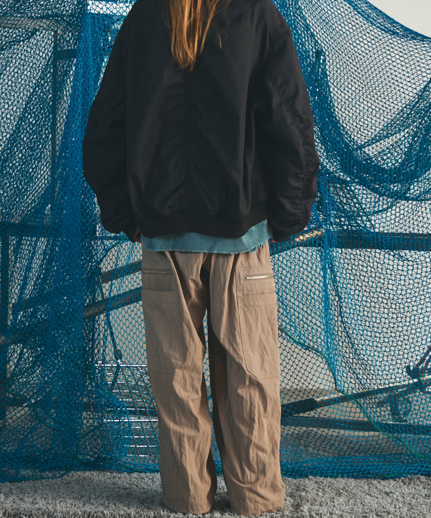 [26AW PRE-ORDER] Banana Curve Silhouette Prime-Wide Cargo Trousers
