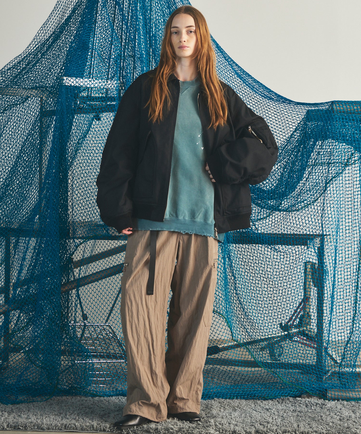 Different Materials Layering Prime-Over Trucker Jacket