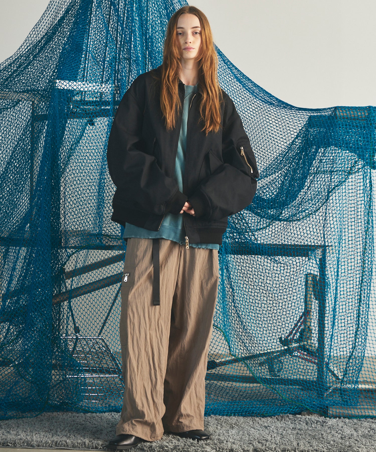 [26AW PRE-ORDER] Banana Curve Silhouette Prime-Wide Cargo Trousers