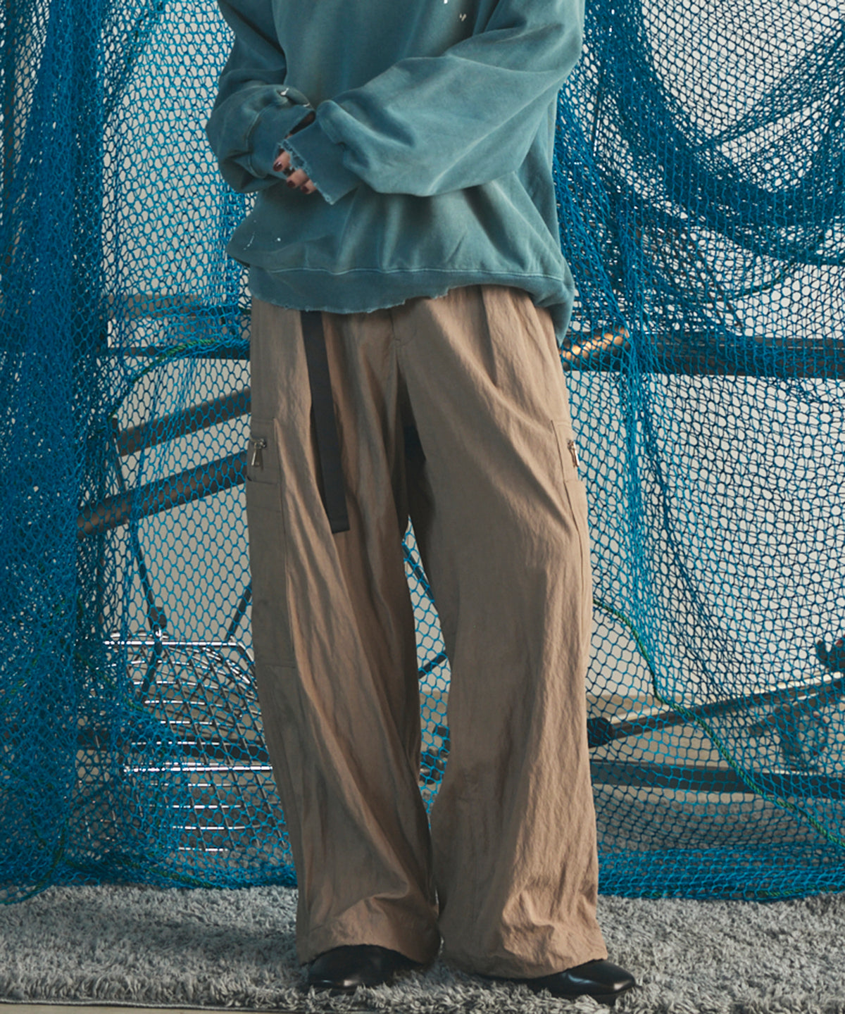[26AW PRE-ORDER] Banana Curve Silhouette Prime-Wide Cargo Trousers