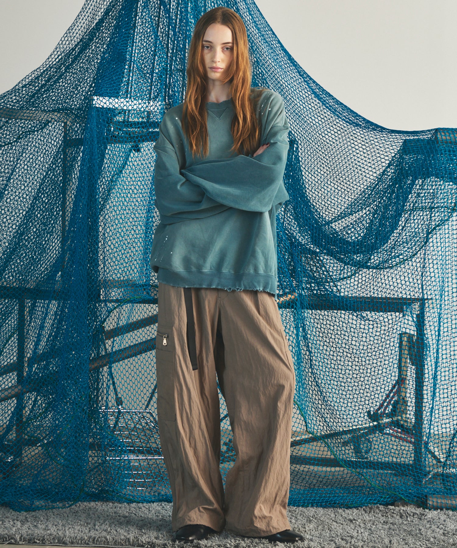 [26AW PRE-ORDER] Banana Curve Silhouette Prime-Wide Cargo Trousers