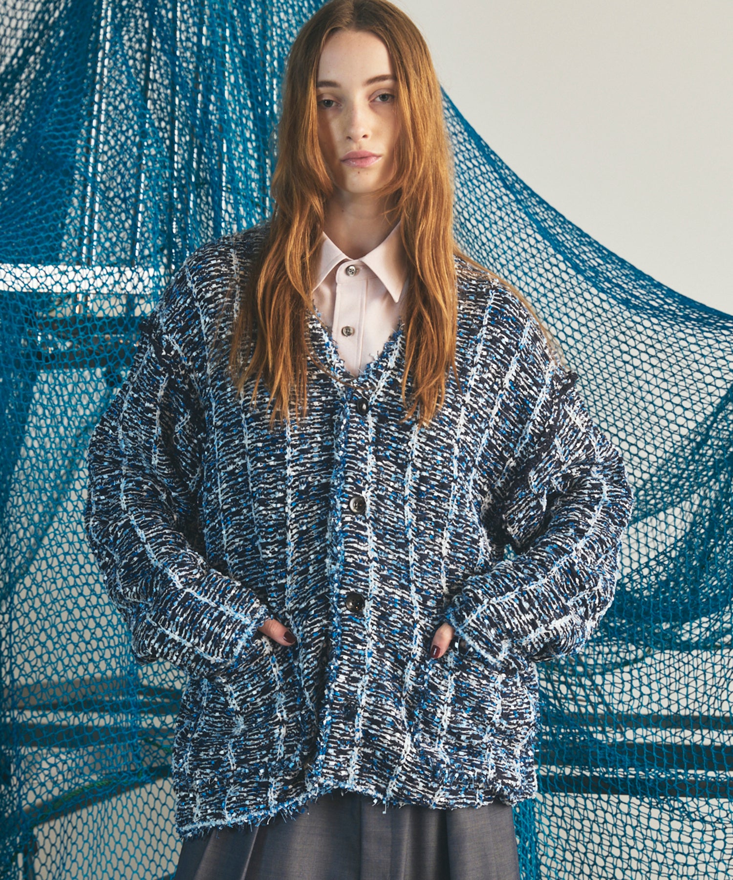 【26AW PRE-ORDER】ツイードニットプライムオーバーカーディガン