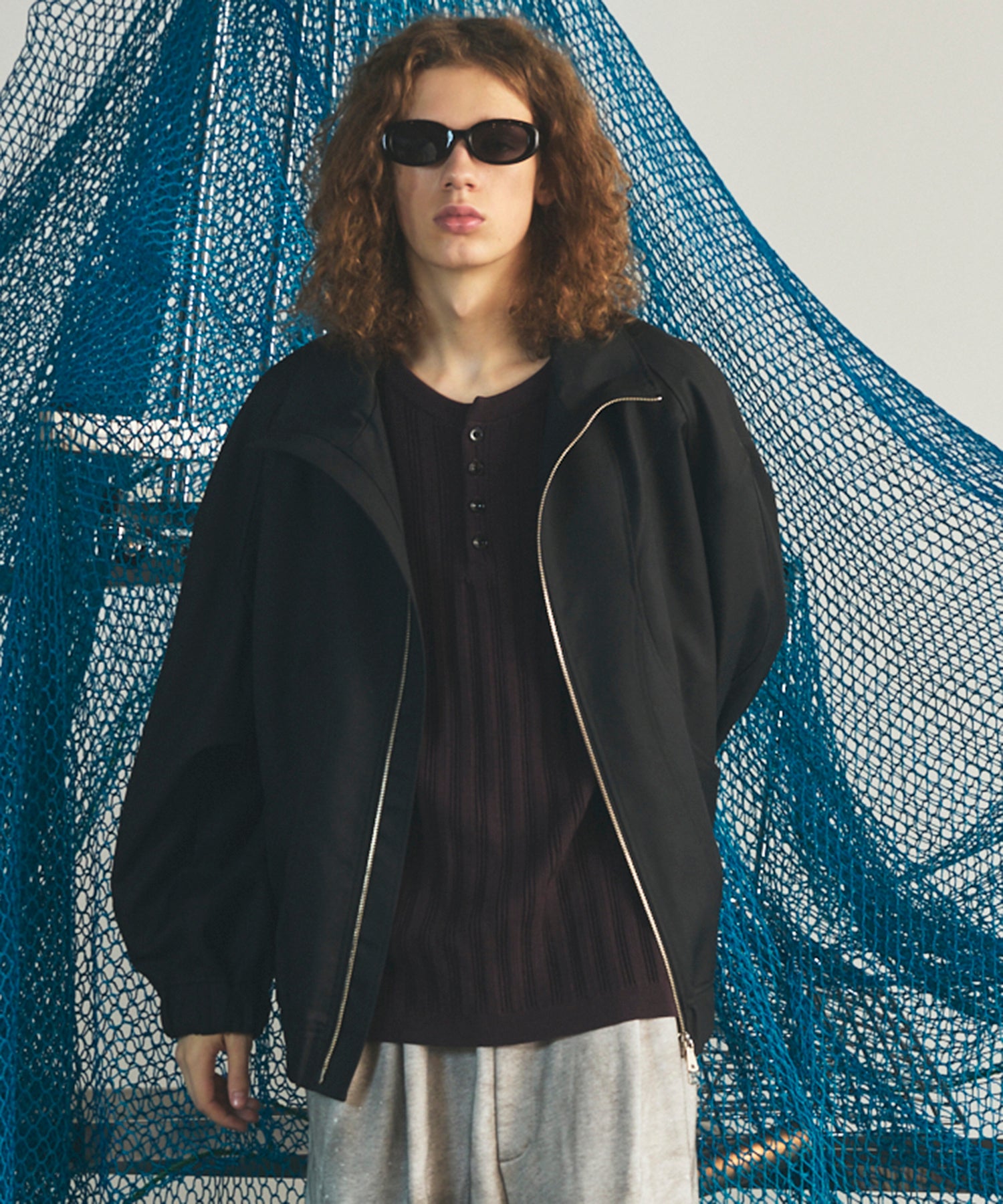 【26AW PRE-ORDER】4 Colors Chambray Washable Wool Prime-Over Switching Stand Collar Blouson