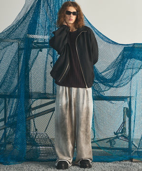 【26AW PRE-ORDER】4 Colors Chambray Washable Wool Prime-Over Switching Stand Collar Blouson