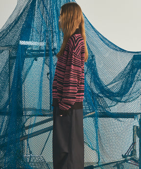 【26AW PRE-ORDER】KASURI ONI Waffle Prime-Over Knit Polo Shirt