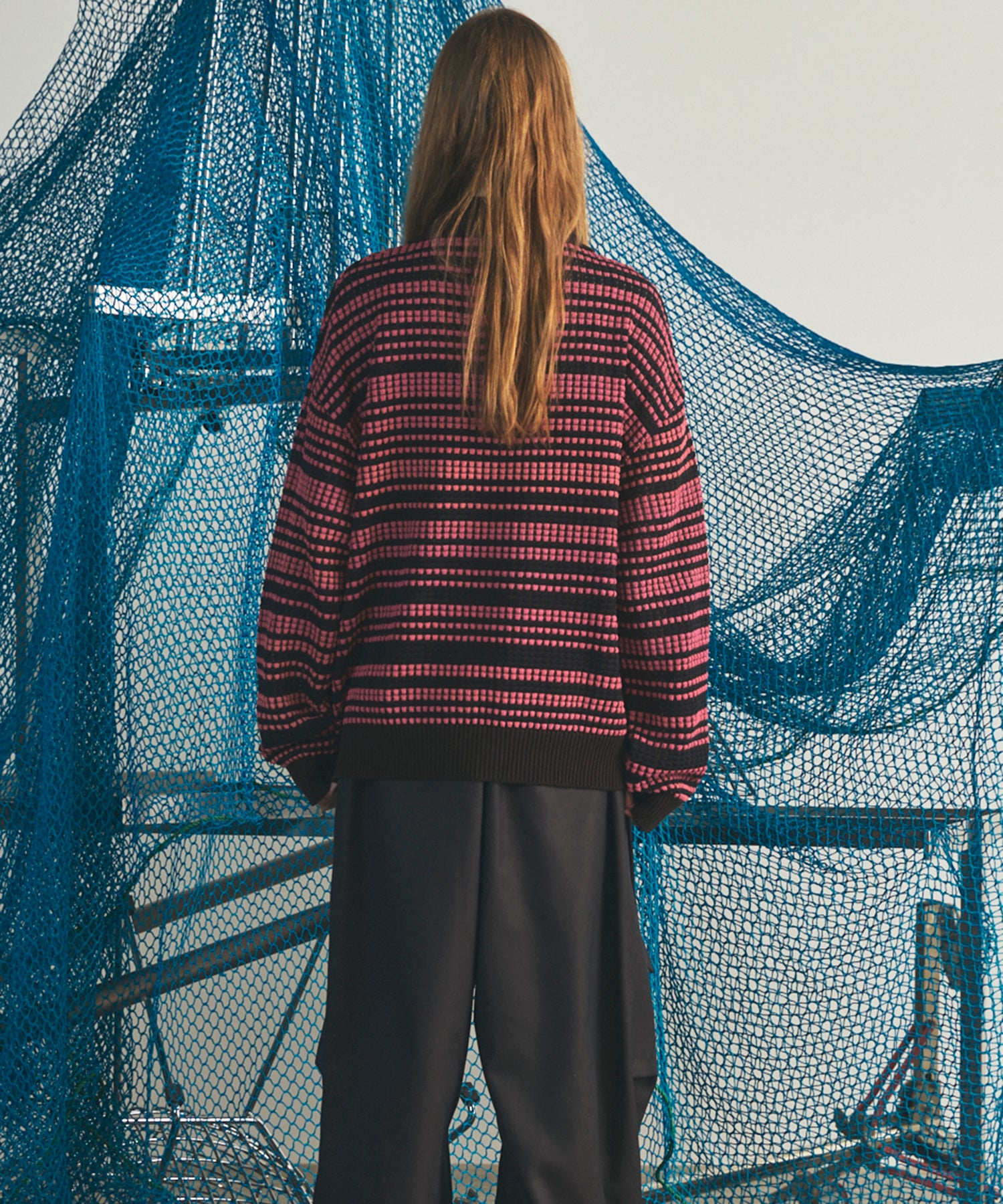 【26AW PRE-ORDER】KASURI ONI Waffle Prime-Over Knit Polo Shirt