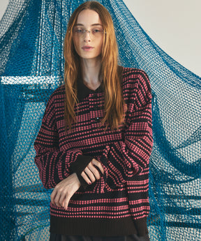 【26AW PRE-ORDER】KASURI ONI Waffle Prime-Over Knit Polo Shirt