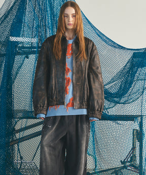 【26AW PRE-ORDER】Sheep Leather Prime-Over Single Collard Blouson