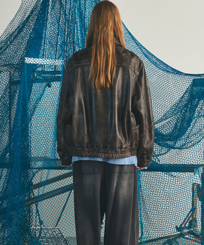 【26AW PRE-ORDER】Sheep Leather Prime-Over Single Collard Blouson