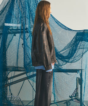 【26AW PRE-ORDER】Sheep Leather Prime-Over Single Collard Blouson
