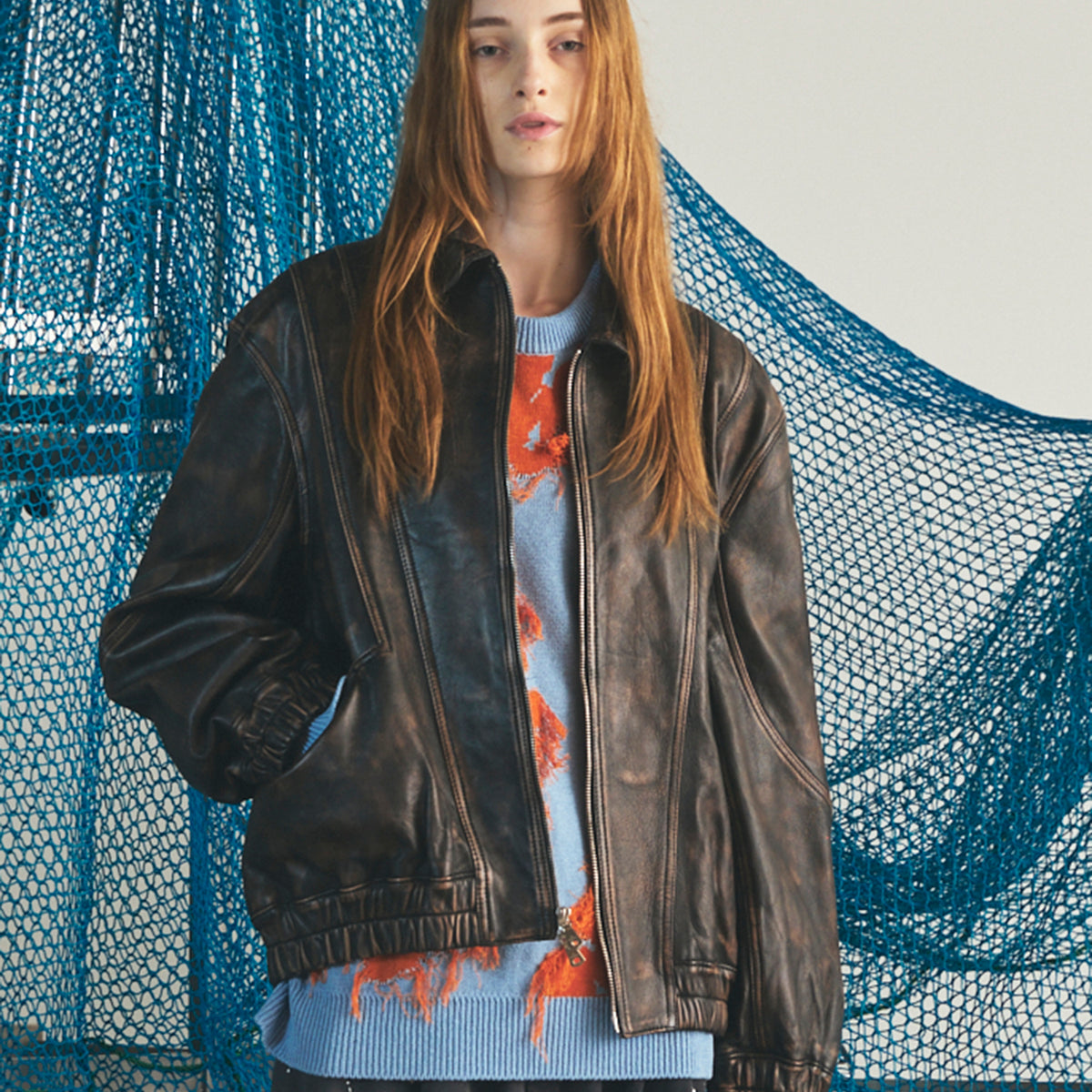 26AW PRE-ORDER】Sheep Leather Prime-Over Single Collard Blouson