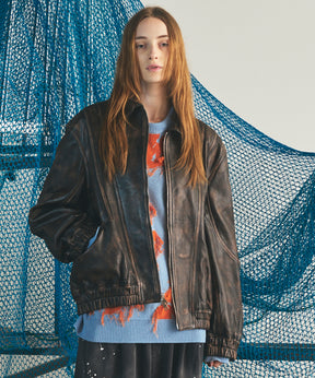 【26AW PRE-ORDER】Sheep Leather Prime-Over Single Collard Blouson