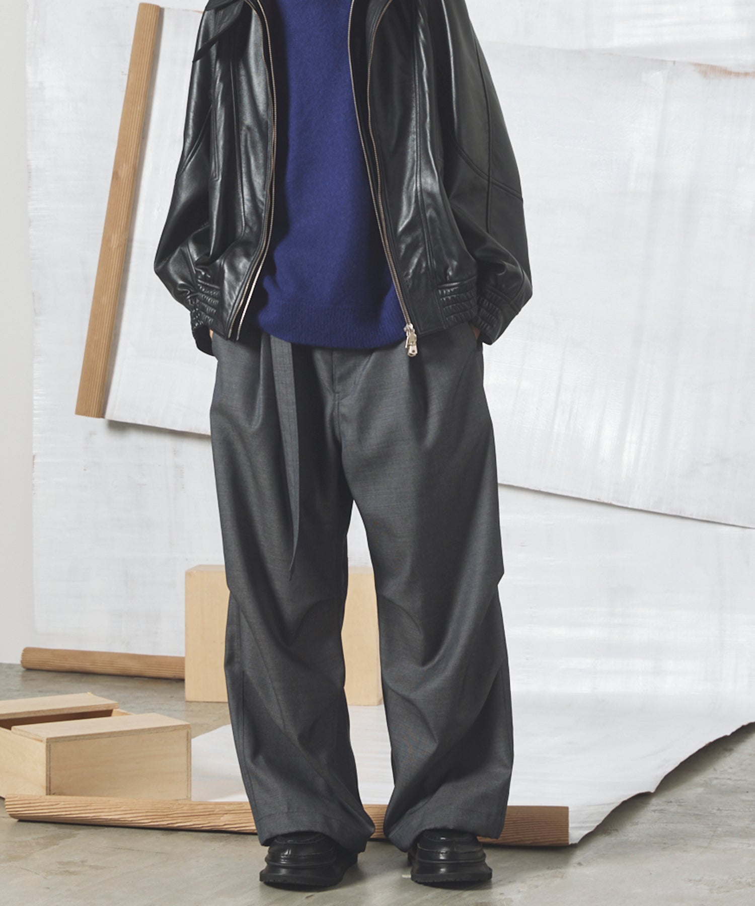 4 Colors Chambray Washable Wool Prime-Wide Snow Pants
