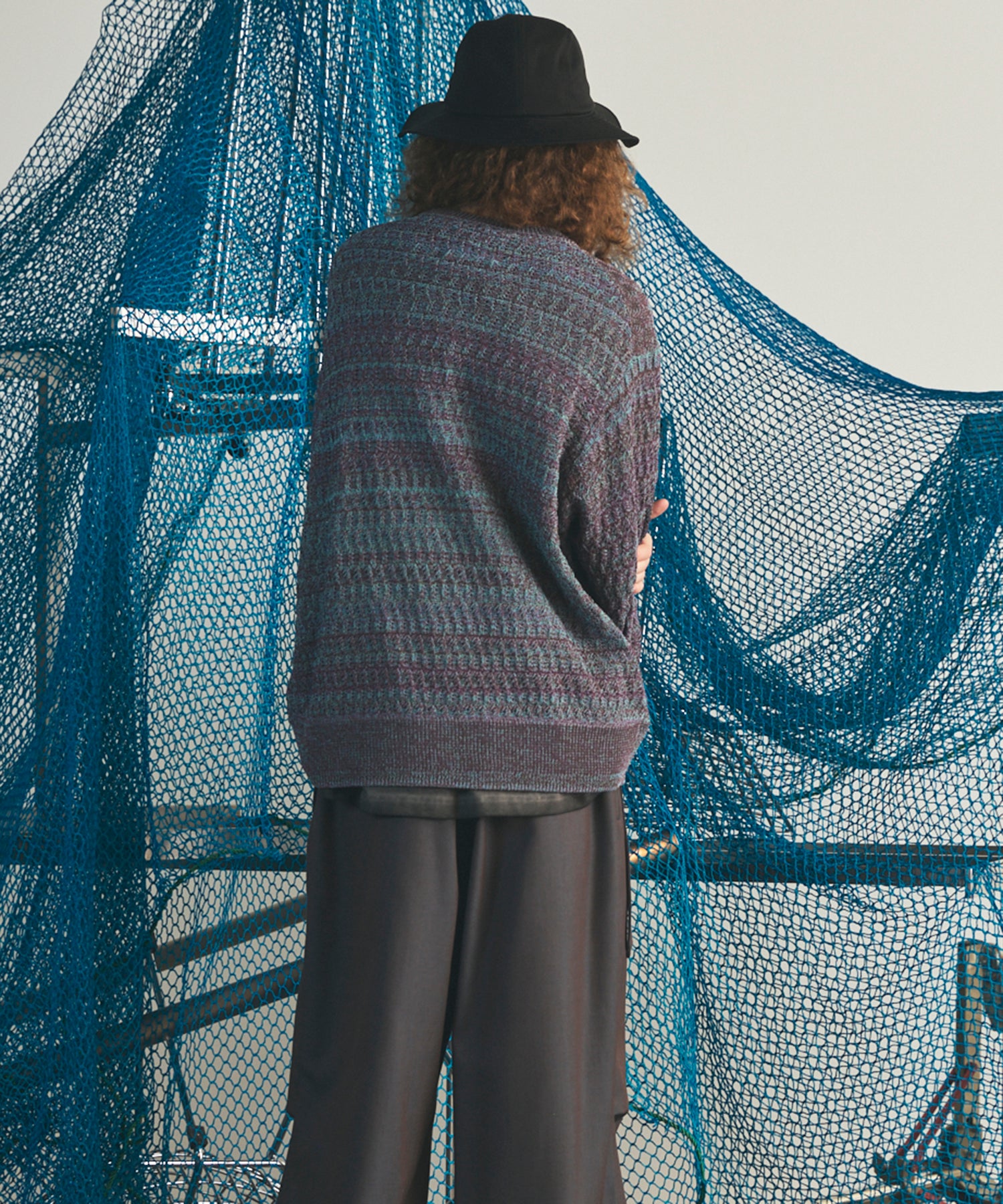 【26AW PRE-ORDER】Sheer Mixed Stripe Prime-Over Crewneck Knit Sweater