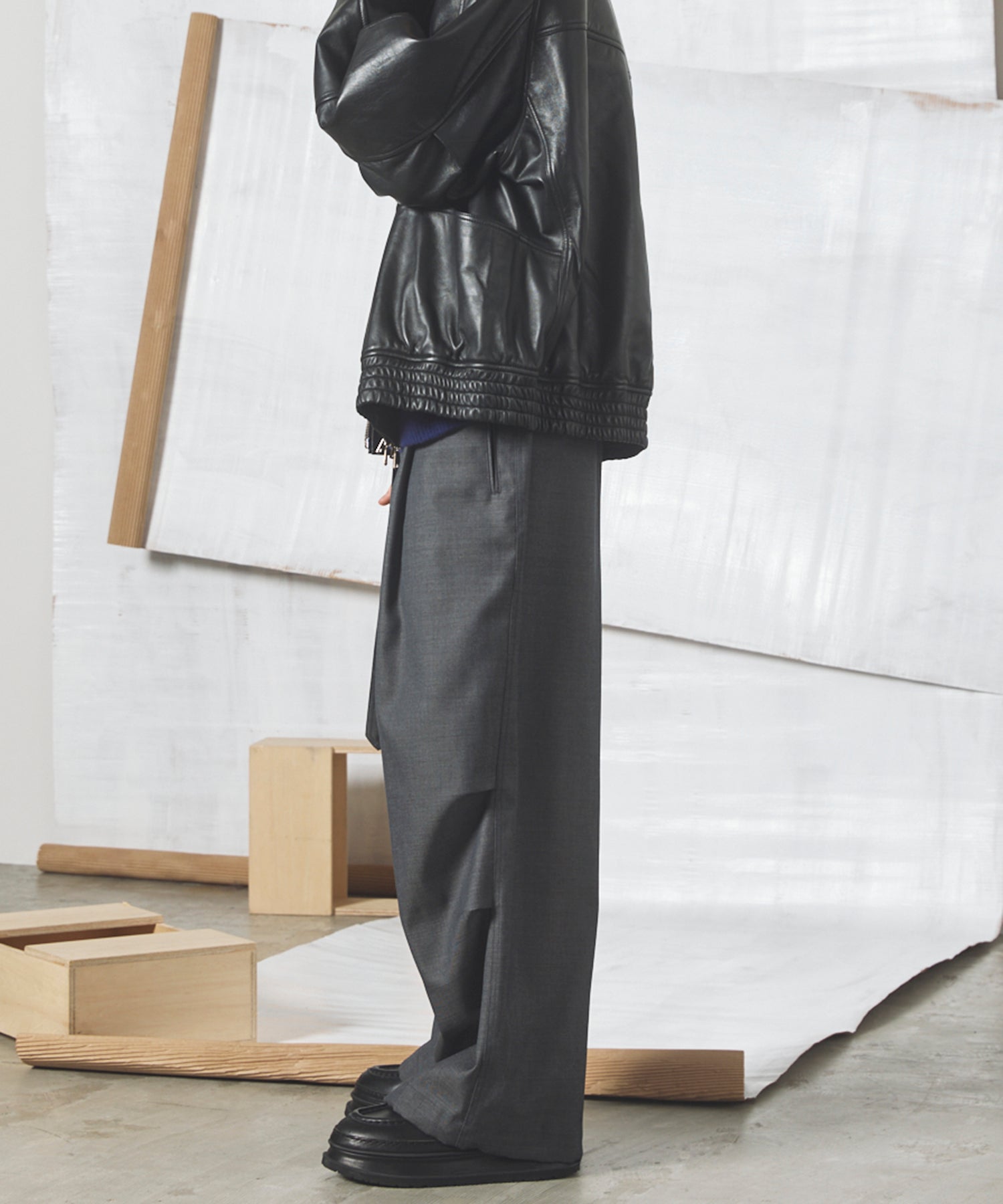 4 Colors Chambray Washable Wool Prime-Wide Snow Pants