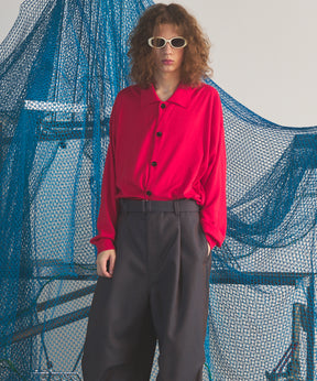 Airy Striped Gabardine Prime-Over Short-sleeved Shirt