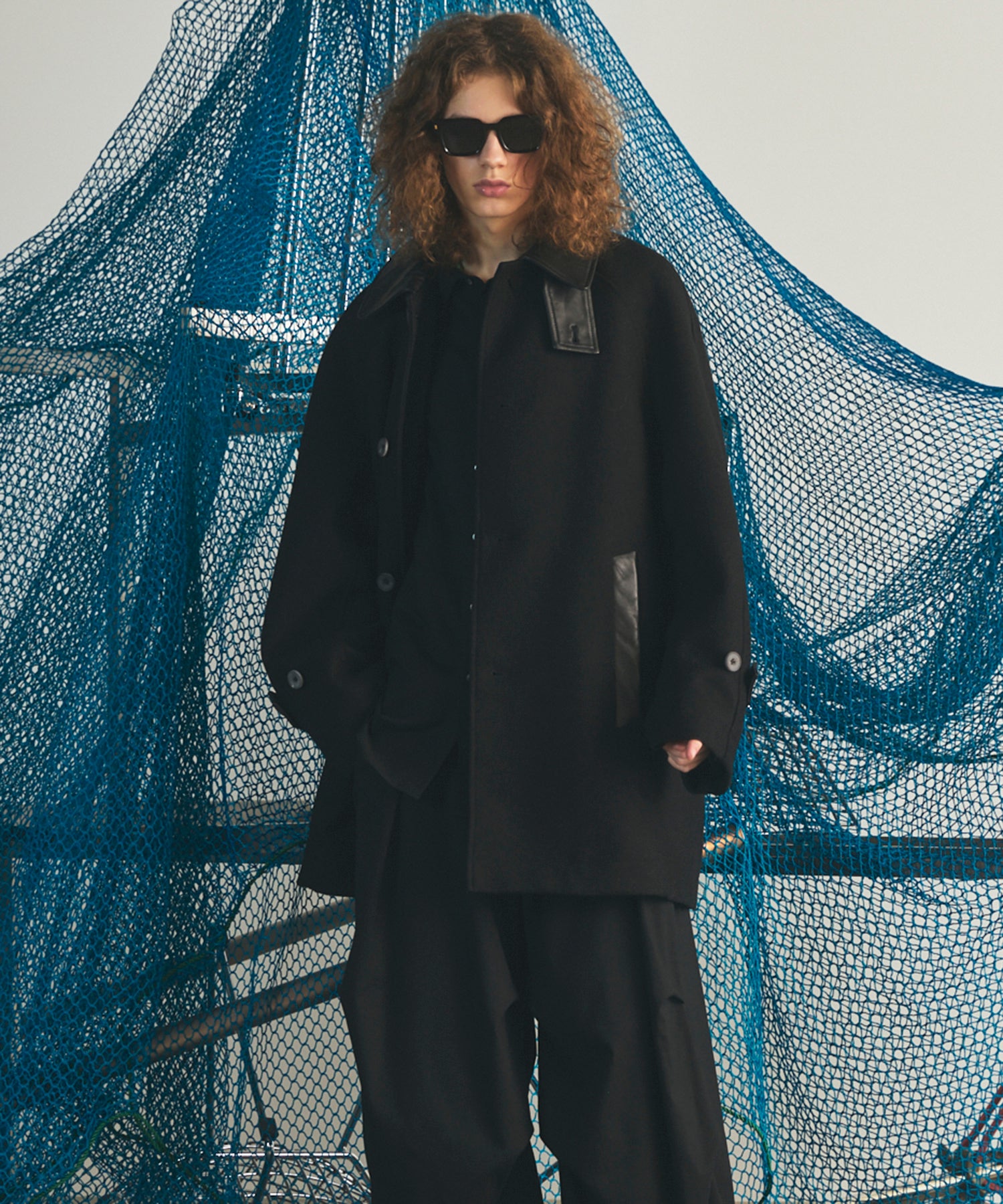 【26AW PRE-ORDER】シープレザーメルトンコンビプライムオーバーハーフコート