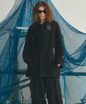 【26AW PRE-ORDER】シープレザーメルトンコンビプライムオーバーハーフコート