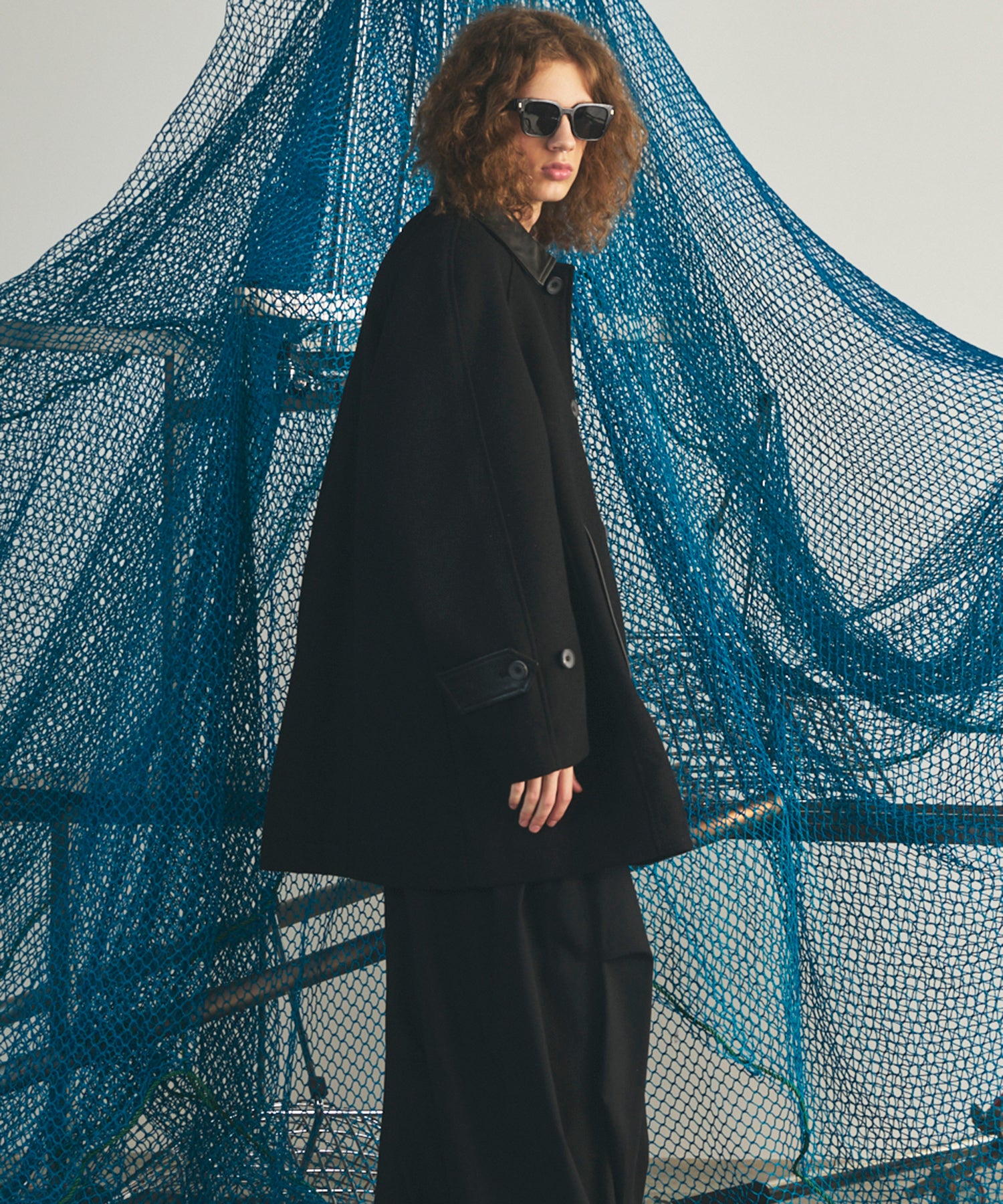 【26AW PRE-ORDER】シープレザーメルトンコンビプライムオーバーハーフコート