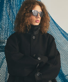 【26AW PRE-ORDER】シープレザーメルトンコンビプライムオーバーハーフコート