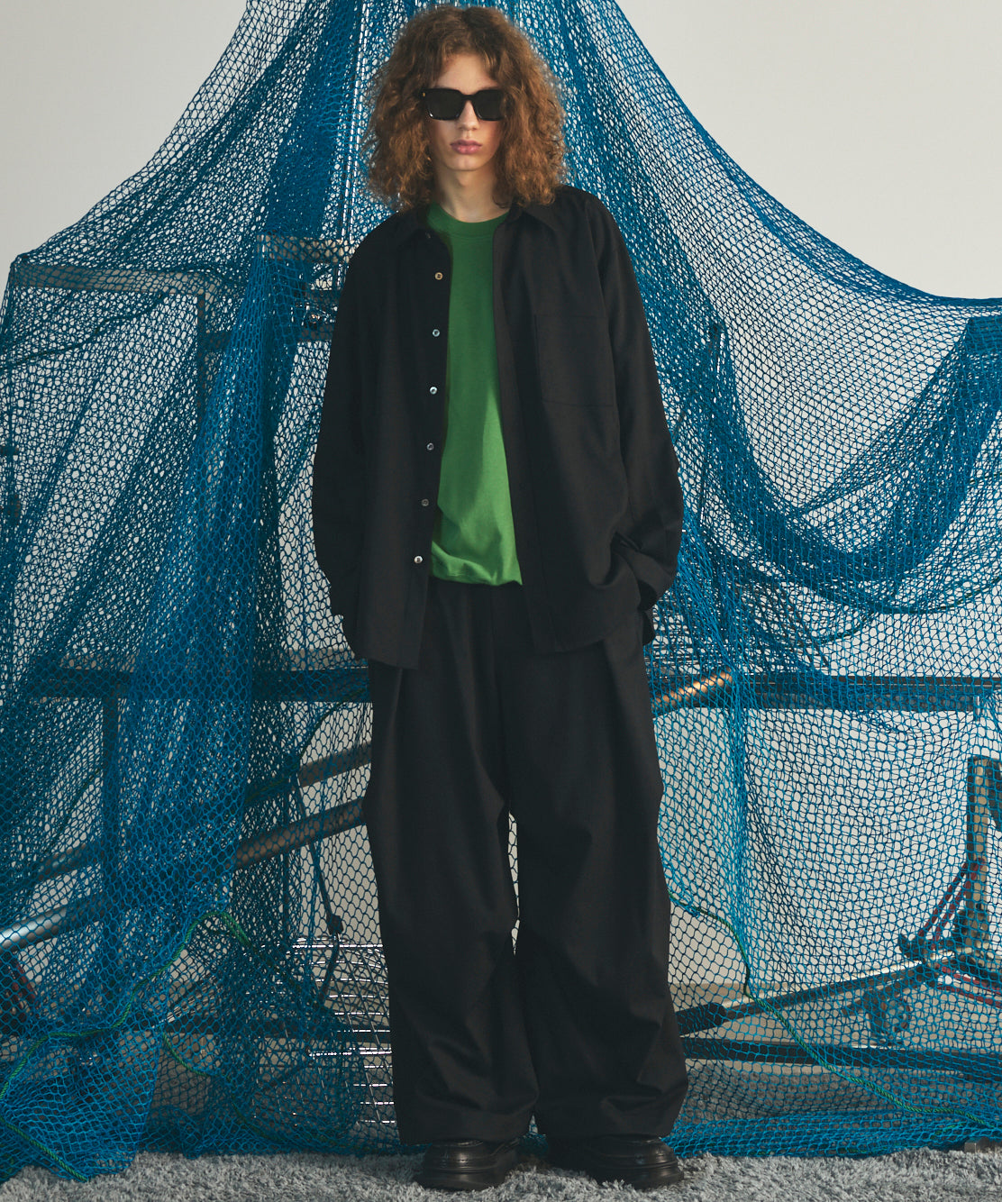 【26SS PRE-ORDER】Birdseye Jersey Mesh Prime-Over Henry Neck Short-sleeved T-shirt