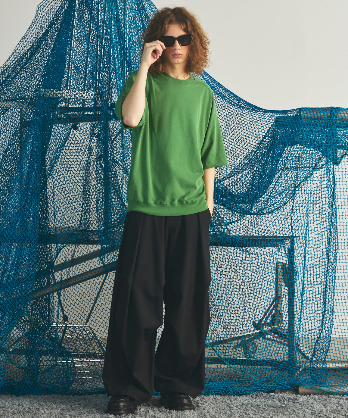 【26SS PRE-ORDER】Birdseye Jersey Mesh Prime-Over Henry Neck Short-sleeved T-shirt