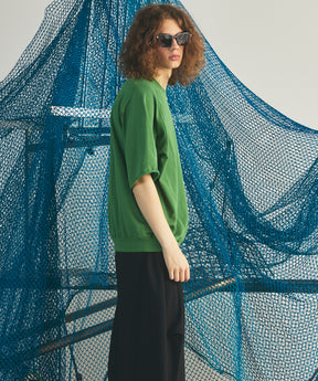 【26SS PRE-ORDER】Birdseye Jersey Mesh Prime-Over Henry Neck Short-sleeved T-shirt